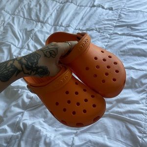 Orange Crocs size 8